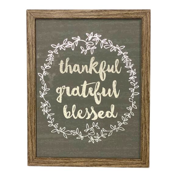 Colleen Karis Designs Other - Colleen Karis Designs Thankful Grateful Blessed Wood Sign 11"x14"x1"
